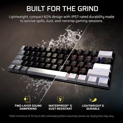 Εικόνα της Πληκτρολόγιο Corsair Clipper Pro Mini 60% Hall Effect RGB MGX Hyperdrive Core Switches Black (US) CH-979101J-NA