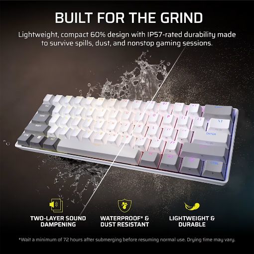 Εικόνα της Πληκτρολόγιο Corsair Clipper Pro Mini 60% Hall Effect RGB MGX Hyperdrive Core Switches White (US) CH-979111J-NA