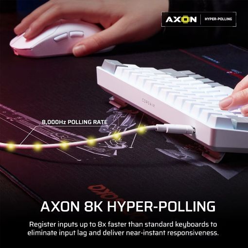 Εικόνα της Πληκτρολόγιο Corsair Clipper Pro Mini 60% Hall Effect RGB MGX Hyperdrive Core Switches White (US) CH-979111J-NA