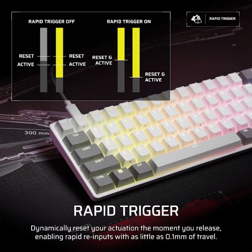 Εικόνα της Πληκτρολόγιο Corsair Clipper Pro Mini 60% Hall Effect RGB MGX Hyperdrive Core Switches White (US) CH-979111J-NA