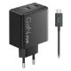 Εικόνα της Τροφοδοτικό Laptop Lenovo Dual USB-C 65W GaN Black 40AW065BEU
