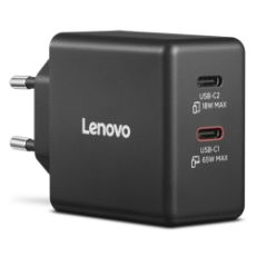 Εικόνα της Τροφοδοτικό Laptop Lenovo Dual USB-C 65W GaN Black 40AW065BEU