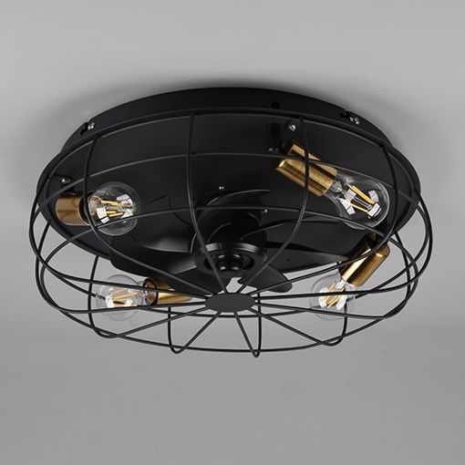 Εικόνα της Ανεμιστήρας Οροφής Trio Lighting Trondheim 48.5cm με Φωτισμό E27 & Τηλεχειριστήριο Black R61095032