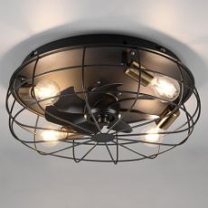 Εικόνα της Ανεμιστήρας Οροφής Trio Lighting Trondheim 48.5cm με Φωτισμό E27 & Τηλεχειριστήριο Black R61095032
