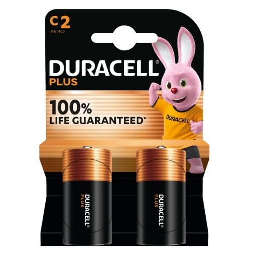 Εικόνα της Αλκαλικές Μπαταρίες C/LR14 Duracell Plus 100% Life Guaranteed 1.5V 2τμχ