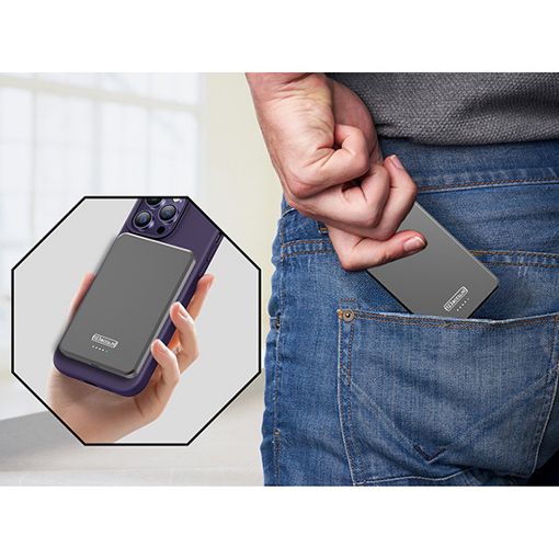 Εικόνα της Power Bank 123accu Ultra Slim Magnetic MagSafe 5000mAh USB-C PD/QC3 20W Black