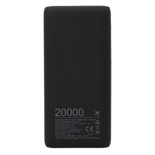 Εικόνα της Power Bank 123accu 20000mAh USB-C & USB-A PD/QC3 20W Black