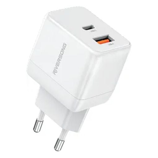 Εικόνα της Φορτιστής Riversong PowerKub G20 Pro USB-A & USB-C GaN 20W White AD117W