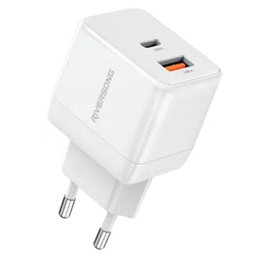 Εικόνα της Φορτιστής Riversong PowerKub G30 Pro USB-A & USB-C GaN 30W White AD118W