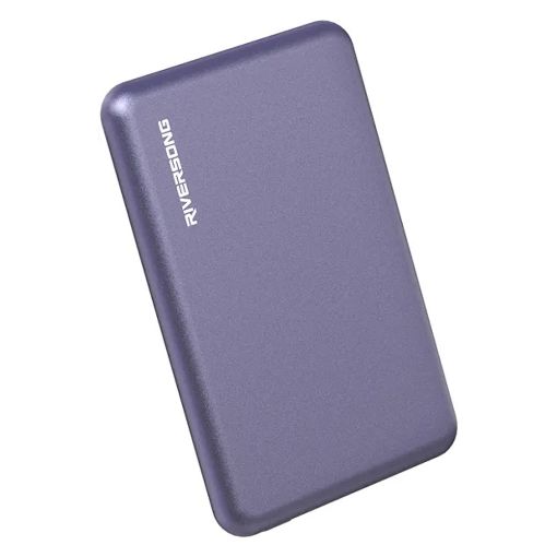 Εικόνα της Power Bank Riversong MagNano 05 Wireless & USB-C 5000mAh 20W Dark Purple PB128DP