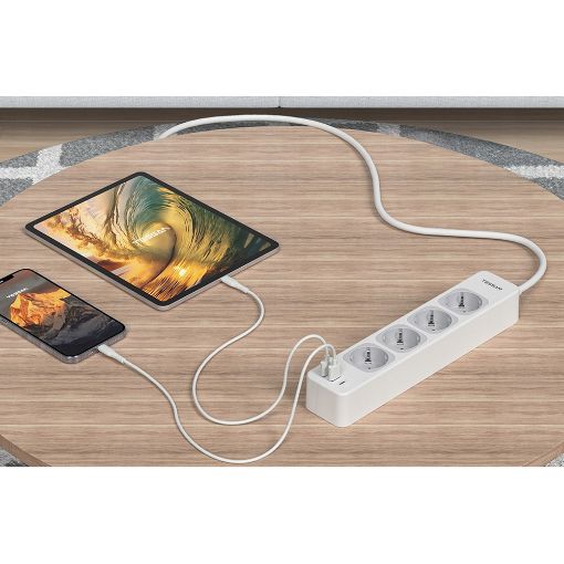 Εικόνα της Πολύπριζο Tessan 7-in-1 4 Θέσεων με 2xUSB-A & 1xUSB-C TS-307-C