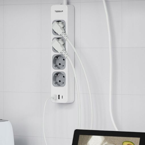 Εικόνα της Πολύπριζο Tessan 7-in-1 4 Θέσεων με 2xUSB-A & 1xUSB-C TS-307-C