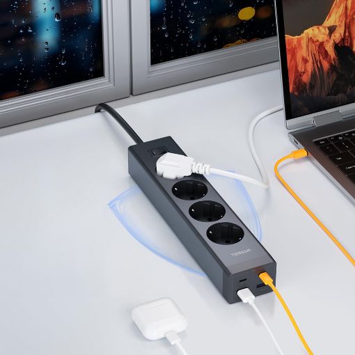 Εικόνα της Πολύπριζο Tessan 8-in-1 4 Θέσεων με 2xUSB-A & 2xUSB-C TS-PS03DE00