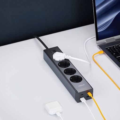 Εικόνα της Πολύπριζο Tessan 8-in-1 4 Θέσεων με 2xUSB-A & 2xUSB-C TS-PS03DE00