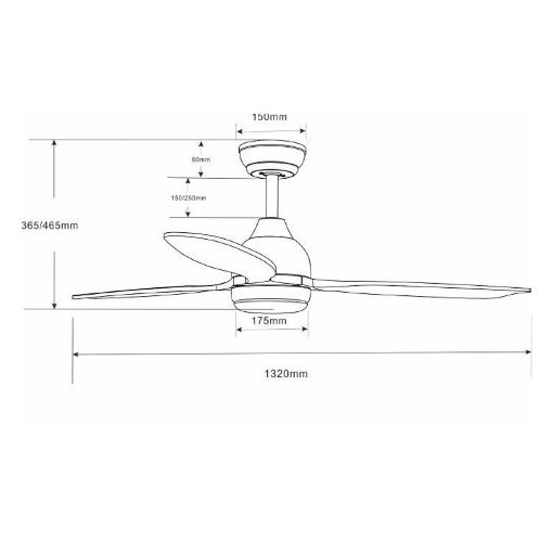 Εικόνα της Ανεμιστήρας Οροφής Primo 132cm με Τηλεχειριστήριο & Φως LED 40W White PRCF-80667
