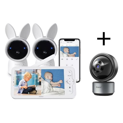 Εικόνα της Arenti AINanny WiFi 2K Baby Monitor Kit with LCD Screen & 2 Cameras