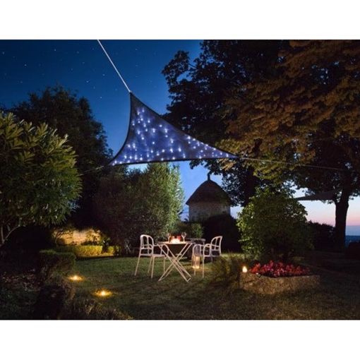 Εικόνα της Πανί Σκίασης Perel Τρίγωνο με 100 LED 3.6 x 3.6 x 3.6 m Blue GSS36MLEDSKY