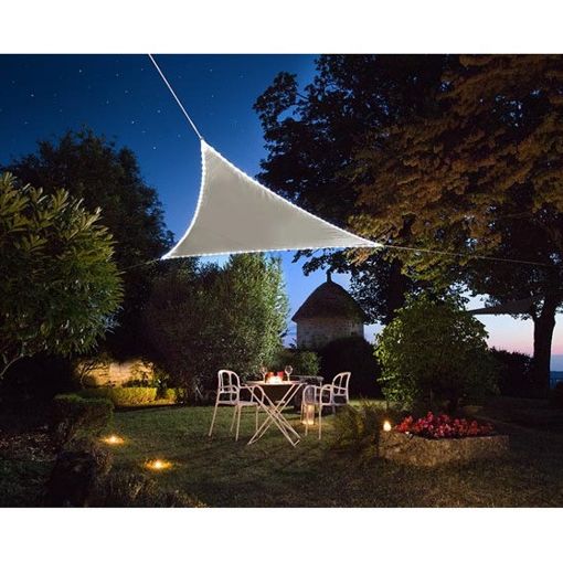 Εικόνα της Πανί Σκίασης Perel Τρίγωνο με 107 LED 3.6 x 3.6 x 3.6 m Taupe GSST36MLEDSP