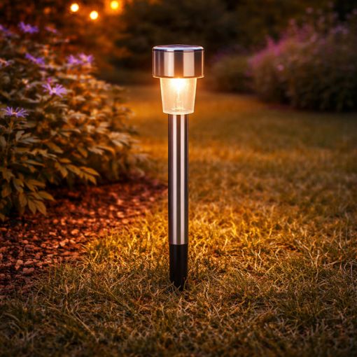 Εικόνα της Ηλιακό Φωτιστικό Κολωνάκι Progarden 36.5 cm 5τμχ Inox DX9301010