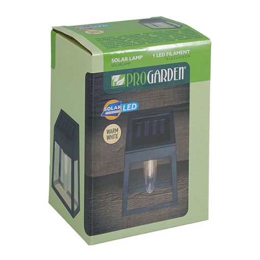 Εικόνα της Ηλιακό Επιτοίχιο Φωτιστικό Progarden Warm White 9x6.5x13 cm Black DX9954030