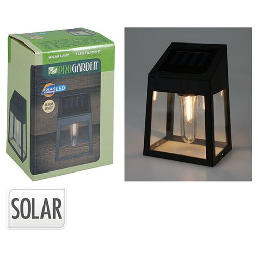 Εικόνα της Ηλιακό Επιτοίχιο Φωτιστικό Progarden Warm White 9x6.5x13 cm Black DX9954030