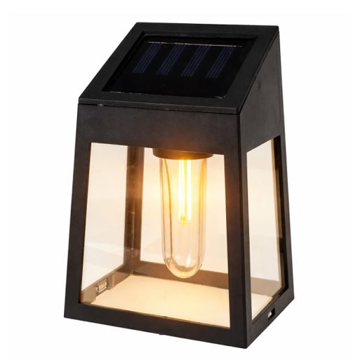 Εικόνα της Ηλιακό Επιτοίχιο Φωτιστικό Progarden Warm White 9x6.5x13 cm Black DX9954030