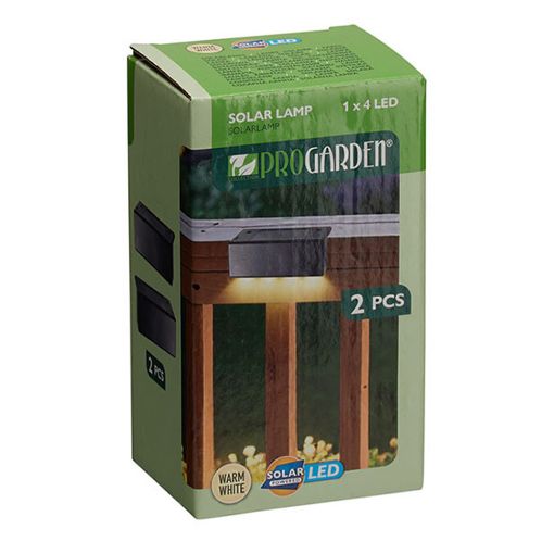 Εικόνα της Ηλιακό Επιτοίχιο Φωτιστικό Progarden Warm White 12x45x6 cm 2τμχ Black DX9954090