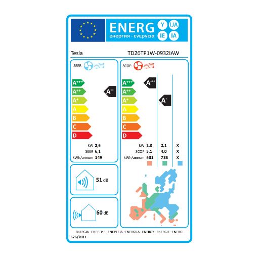 Εικόνα της Κλιματιστικό Inverter Tesla Ambient TD26TP1W-0932IAW WiFi 9.000 BTU A++/A+ White