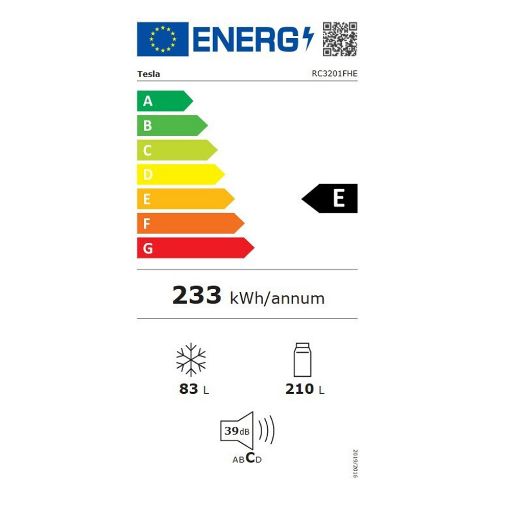 Εικόνα της Ψυγειοκαταψύκτης Tesla RC3201FHE Total No Frost 293lt White