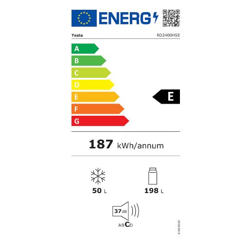 Εικόνα της Ψυγείο Δίπορτο Tesla RD2400HSE 248lt Inox