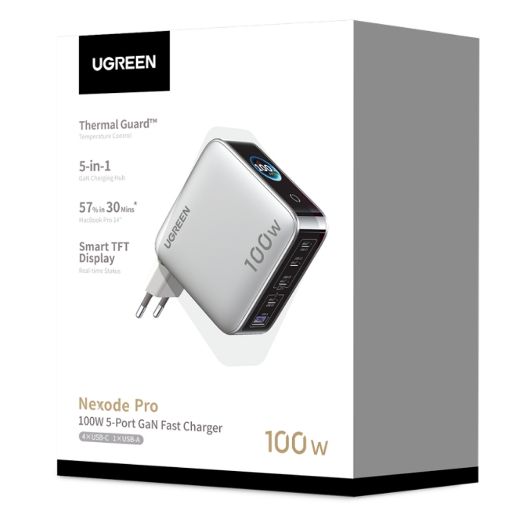 Εικόνα της Φορτιστής Ugreen X773 4x USB-C & USB-A GaN 100W Gray 65620B