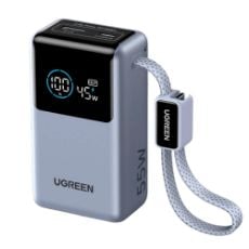 Εικόνα της Power Bank Ugreen Nexode Pro PB727 USB-A/USB-C & Built-In Cable 10000mAh PD 55W Light Blue 75701B