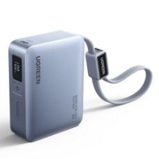 Εικόνα της Power Bank Ugreen PB584 USB-A/USB-C & Built-In Cable 10000mAh 33W Light Blue 75173B