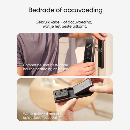 Εικόνα της Wireless Video Doorbell Anker Eufy E340 Dual Cam 2K IP65 Black T8214311