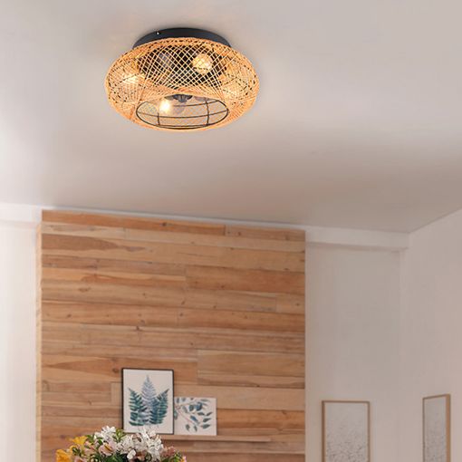 Εικόνα της Ανεμιστήρας Οροφής Trio Lighting Lillesand 50cm με Φωτισμό E27 & Τηλεχειριστήριο Brown R67302126
