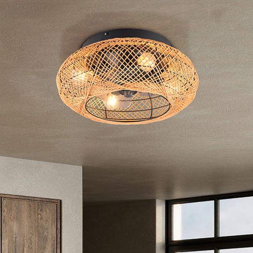 Εικόνα της Ανεμιστήρας Οροφής Trio Lighting Lillesand 50cm με Φωτισμό E27 & Τηλεχειριστήριο Brown R67302126