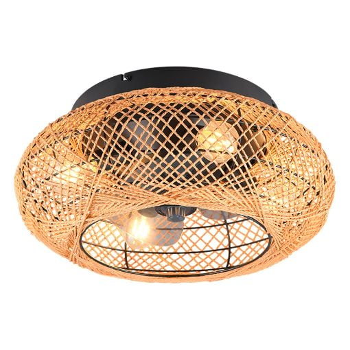 Εικόνα της Ανεμιστήρας Οροφής Trio Lighting Lillesand 50cm με Φωτισμό E27 & Τηλεχειριστήριο Brown R67302126