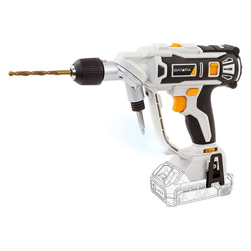 Εικόνα της Δραπανοκατσάβιδο Μπαταρίας Batavia Maxxpack Twindrill 18V με Μπαταρία 2Ah και Φορτιστή 2.4Ah White/Black 7064057