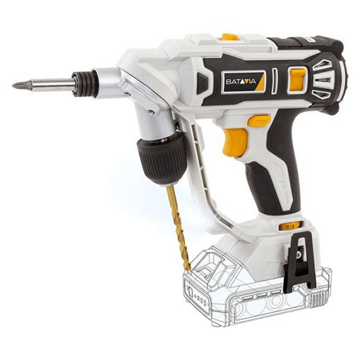 Εικόνα της Δραπανοκατσάβιδο Μπαταρίας Batavia Maxxpack Twindrill 18V με Μπαταρία 2Ah και Φορτιστή 2.4Ah White/Black 7064057