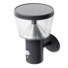 Εικόνα της Ηλιακό Επιτοίχιο Φωτιστικό Lumineo Badalona Warm White με Αισθητήρα Κίνησης & Σκότους Black 895203