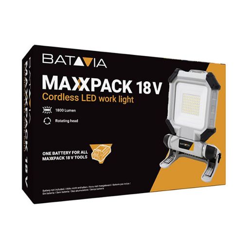 Εικόνα της Φακός Εργασίας Batavia Maxxpack 18V LED 1800lm IP54 15W White/Black 7064212