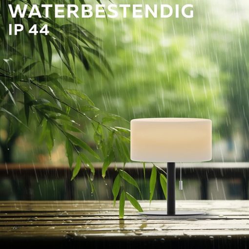 Εικόνα της Ηλιακό Επαναφορτιζόμενο Επιτραπέζιο Φωτιστικό Calex Cascia RGBW 3000K 200lm IP44 White/Black 4301002700