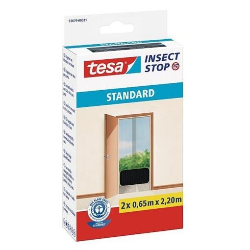 Εικόνα της Σίτα Πόρτας Tesa Standard Door 2 Insect Stop 65x220cm Σταθερή Μαύρη 2τμχ 55679-00021-03