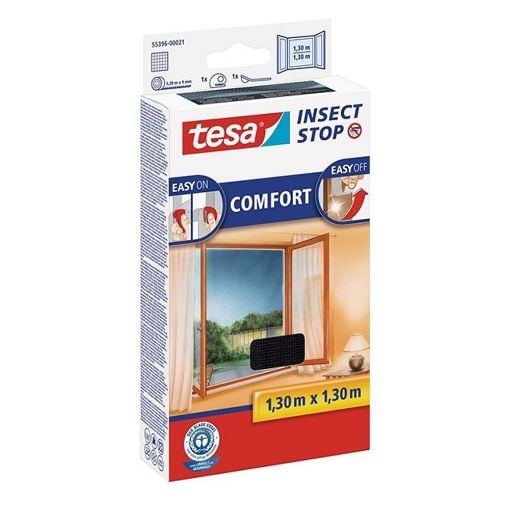 Εικόνα της Σίτα Παραθύρου Tesa Comfort Insect Stop 130x130cm Σταθερή Μαύρη 55396-00021-00
