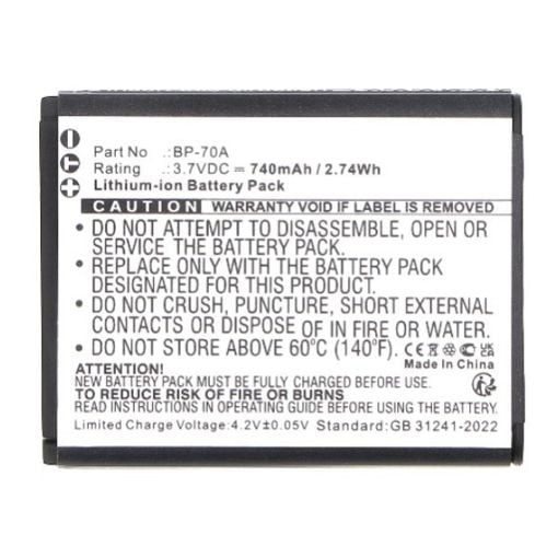 Εικόνα της Μπαταρία WS Xtreme Power για Samsung BP-70A / SLB-70A / EA-BP70A 3.7V 740mAh