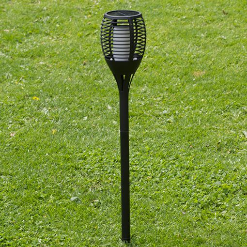 Εικόνα της Ηλιακό Φωτιστικό Πυρσός Progarden 3in1 78 cm Warm White με Εφέ Φλόγας Black DX9500610