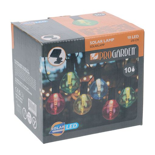 Εικόνα της Ηλιακές Γιρλάντες Φωτισμού Progarden 10x Λάμπες Warm White 4.7m Black/Multicolor AF5600130