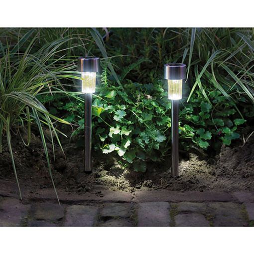 Εικόνα της Ηλιακό Καρφωτό Φωτιστικό Κήπου Lumineo Warm White 4.5x24 cm Silver 894537
