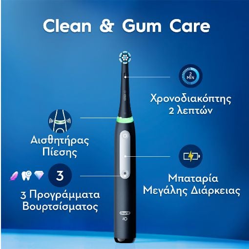 Εικόνα της Ηλεκτρική Οδοντόβουρτσα Oral-B iO Series 3 με Θήκη Ταξιδίου Black