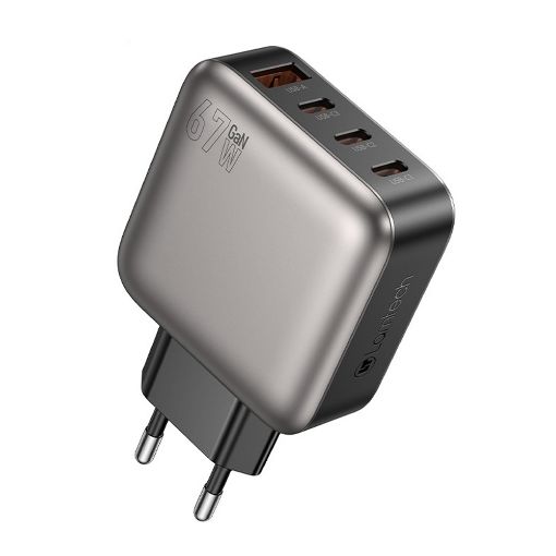 Εικόνα της Φορτιστής Lamtech GaN 3x USB-C & USB-A PD/QC3.0 67W Grey LAM980428
